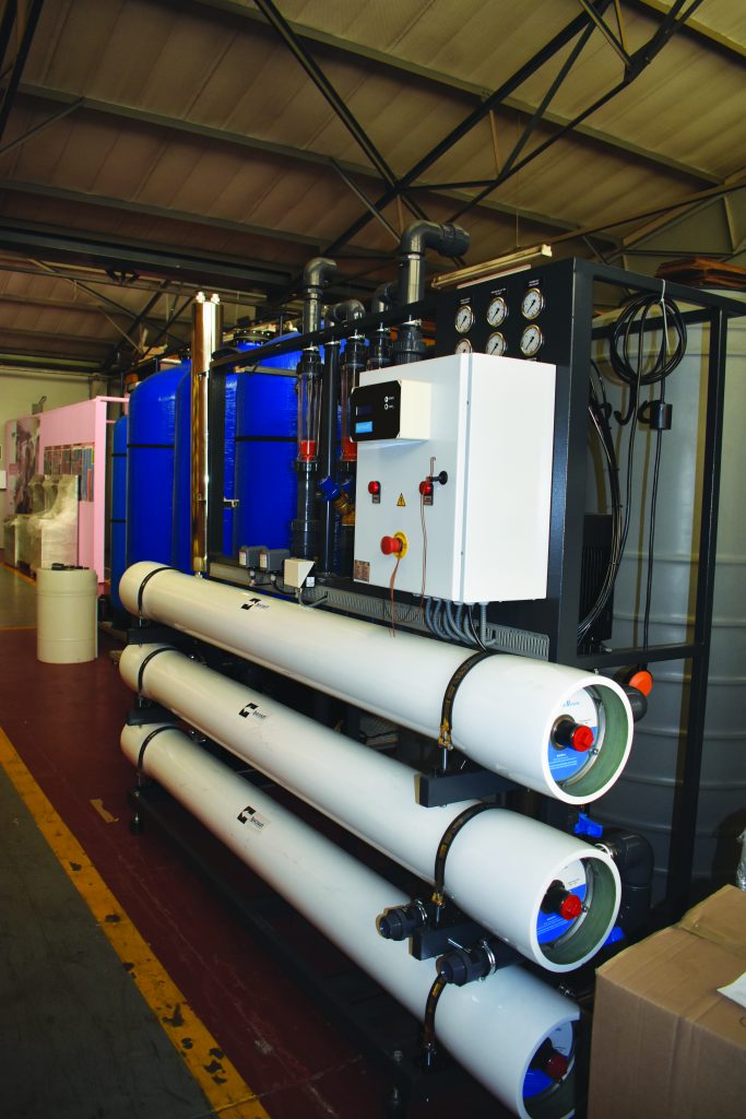 A commercial water filtration unit.