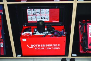 An electrofusion welding machine, by ROTHENBERGER tools. 