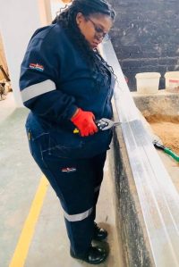 Ashlar Matlonya working on site. All images supplied by Ashlar Matlonya
